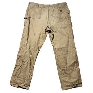 Carhartt Mens Dungaree Fit Canvas Work Pants 44x34 Tan Cotton